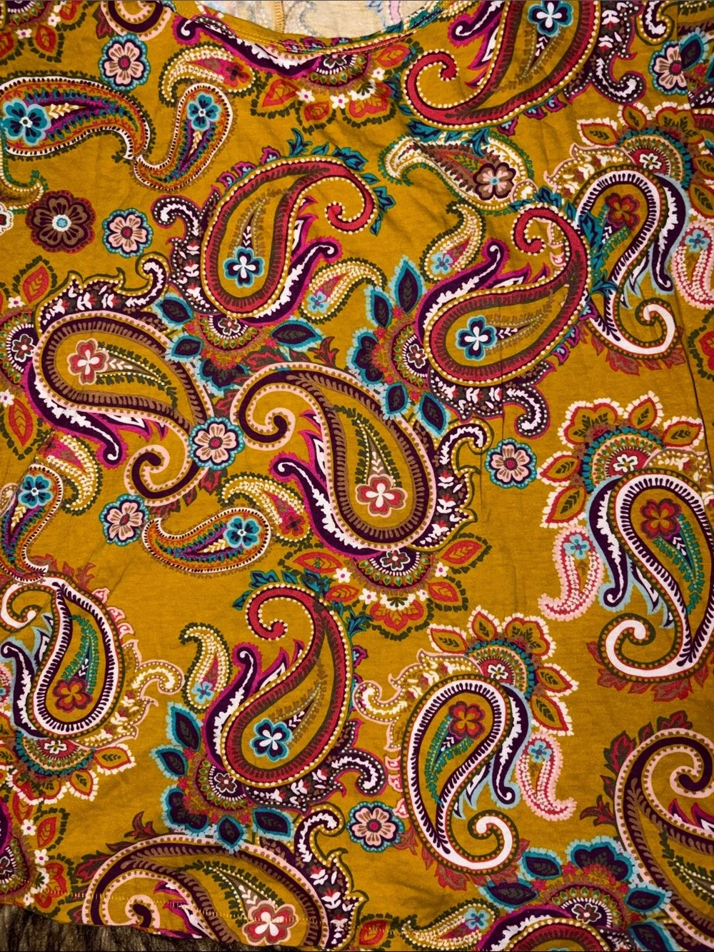 Terra & Sky Women's Colorful Paisley Short Sleeve Boho Casual Top Size 2X